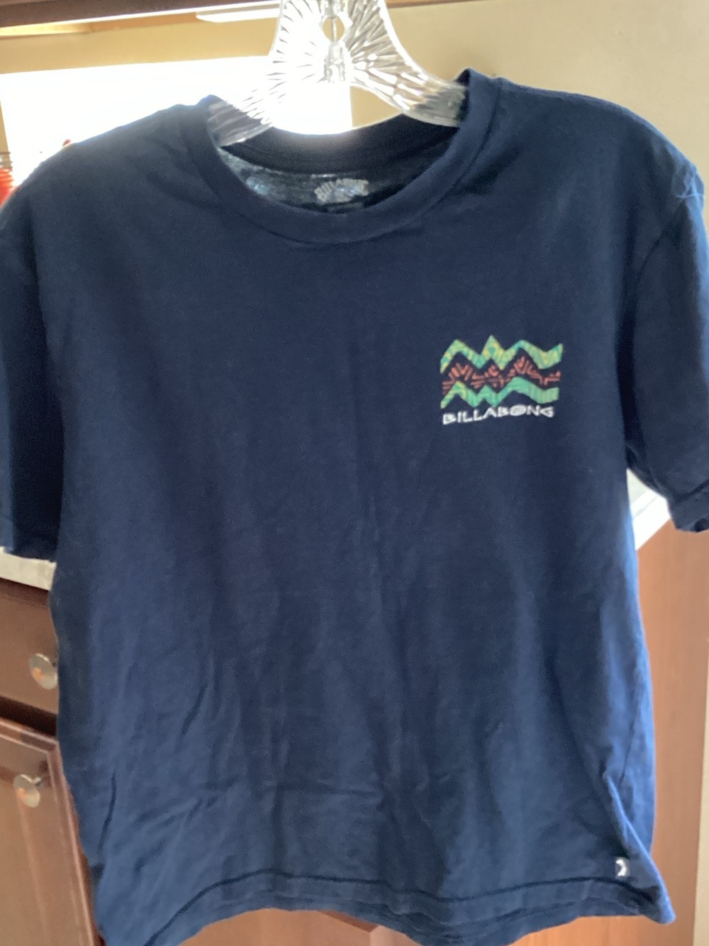 Billabong Navy Tee with Colorful Chest Wave Graphic